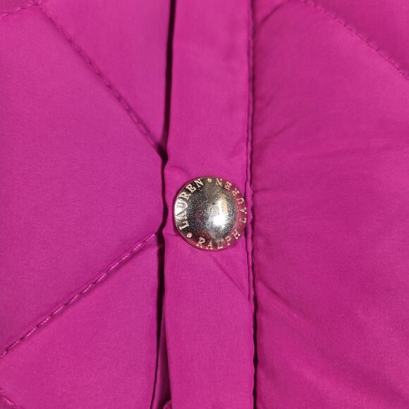 Ralph Lauren Pink Full Zip Quilted Puffer Vest Women’s Size Large Bright - Picture 3 of 12